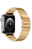 Apple Watch 38mm KR404 Huks Kordon - Gold-(5796)