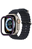 Apple Watch Ultra 49mm Alüminyum Kasa Cam Ekran Koruyucu - Mor-(5796)