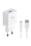 JK77 12W + PX17 1M 2.4A Usb to Lightning Kablolu PD Şarj Cihazı-(5796)