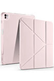 iPad Air 13 (2024) Kılıf Kalemlikli Mars Tablet Kılıfı - Rose Gold-(5796)