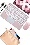 Bluetooth Touchpad Klavye Ultra İnce Taşınabilir Q Klavye