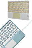 Bluetooth Touchpad Klavye Ultra İnce Taşınabilir Q Klavye