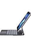iPad Pro 11 (2024) Kılıf X7P Magic Manyetik Klavyeli Tablet Kılıfı - Siyah-(579