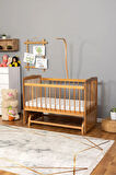 Ahşap Beşik Anne Yanı Beşik Doğal (VERNİKLİ) 60x120 - Uyku Setsiz Tek Yataklı