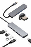 Çevirici Dönüştürücü Adaptör Macbook 3 In 1 Type-C To Hdmı USB 3.0