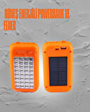 Güneş Enerjili LED Powerbank Işıldak – 10000 mAh Su Geçirmez 32 LED Taşınab