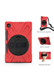 Samsung Galaxy P610 Tab S6 Lite 10.4 Kılıf Amazing Tablet Kapak - Kırmızı-(5796