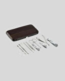 Özel Deri Çantalı 12 Parça Manikür Pedikür Bakım Seti Paslanmaz Çelik