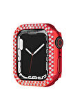 Apple Watch 44mm Taşlı Kasa - Kırmızı-(5796)