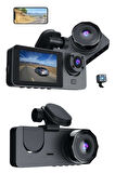 3 Kameralı 2 İnç 1080P Araç İçi Kamera Sürüş Kamerası CarPlay