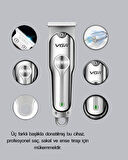 Profesyonel Gümüş Şarjlı Tıraş Makinesi – 3 Başlık 120 Dakika Kullanım S