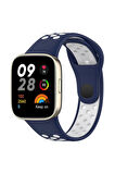 Xiaomi Redmi Watch 3 Spor Delikli Kordon - Lacivert-Beyaz-(5796)