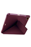 iPad Air 13 (2024) Kılıf Kalemlikli Mars Tablet Kılıfı - Mor-(5796)