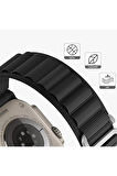 Apple Watch 38mm Mountain Kordon - Siyah-Turuncu-(5796)