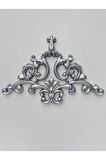 MİVA KONSEPT 41X26 CM Dekoratif Tavan-Duvar-Kapı-Mobilya Köşe Motifi 4'LÜ SET -Gümüş Renk