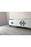 41X26 CM Dekoratif Tavan-Duvar-Kapı-Mobilya Köşe Motifi -Gümüş Renk