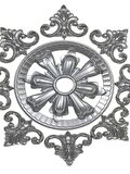 Saray Tavan Motif 25X25 Cm Oval Küçük Avize Göbeği-Gümüş Renk