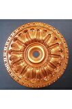 40X40 CM OVAL DEKORATİF AVİZE GÖBEĞİ-KAHVE ALTIN RENK
