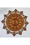 40X40 CM OVAL DEKORATİF AVİZE GÖBEĞİ-KAHVE ALTIN RENK