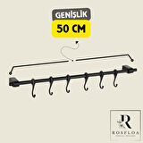 6 Kancalı Ferforje Metal Çok Amaçlı Kahve Köşesi, Mutfak, Banyo Dekor Kupa,Fincan ve Kaşıklık Askısı