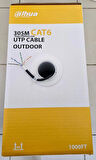 Dahua DH-PFM920-6UN 305 Metre Outdoor Dış Mekan UTP 23AWG CAT6 Oksijensiz bakır % 99,97 saflık Cat6 Kablo Siyah