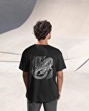 Dragon Baskılı Unisex Oversize T-Shirt