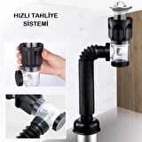 Koku Önleyici Yeni Nesil Körüklü Lavabo Sifonu Altı Hortumu Çift Yönlü Gider Borusu Evye Alt Takımı