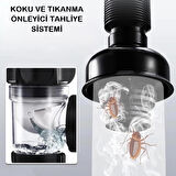 Koku Önleyici Yeni Nesil Körüklü Lavabo Sifonu Altı Hortumu Çift Yönlü Gider Borusu Evye Alt Takımı