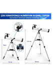 Reflektör Teleskop 76mm Diyafram 700mm Odak 35X-875X Zoom Ay & Güneş Filtresi+Telefon Tutucu+Tripod