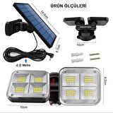 Solar Led Hareket Sensörlü Bahçe Aydınlatması Su Geçirmez 120 Ledli Güneş Enerjili Lamba