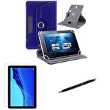 TCL Tab 7 LITE  7"  Uyumlu Üniversal Dönerli Standlı Tablet Kılıfı +Dokunmatik Tablet Kalemi Hediye