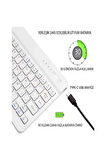Samsung Tab S10 FE SM-X520 10.9" Tablet için Uyumlu Slim Şarjlı Türkçe Bluetooth Klavye