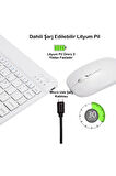 Xiao mi Pad 7 11.2" Tablet için Uyumlu Slim Şarjlı Türkçe Bluetooth Klavye / Mouse Seti