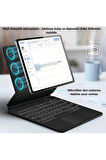 Ipad Klavyeli Manyetik Kılıf Touchpadli RGB Işıklı Bluetooth 10/11. Nesil Air 5/4 10.9"-11" Uyumlu