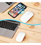 Hometech Alfa 8SL Tablet İçin Uyumlu Bluetooth+2.4Ghz Kablosuz Şarjlı Mouse