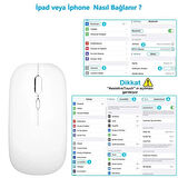 HUAWEI Matepad 12X 12" Tablet İçin Uyumlu Slim Bluetooth Şarjlı 2.4Ghz Kablosuz Mouse