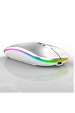 Samsung Tab S10 FE/FE+ Plus Tablet İçin Uyumlu RGB LED Işıklı Bluetooth+2.4Ghz Kablosuz Şarjlı Mouse