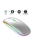 Samsung Tab S10 FE/FE+ Plus Tablet İçin Uyumlu RGB LED Işıklı Bluetooth+2.4Ghz Kablosuz Şarjlı Mouse