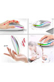 Samsung Tab S10 FE/FE+ Plus Tablet İçin Uyumlu RGB LED Işıklı Bluetooth+2.4Ghz Kablosuz Şarjlı Mouse