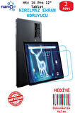 2 ADET HTC 14 PRO 12" Tablet İçin Tam Uyumlu Ekran Koruyucu Şeffaf Cam Nano HD Esnek Kırılmaz