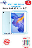 2 ADET Honor Pad X8 Lite 9.7"Tablet İçin Tam Uyumlu Ekran Koruyucu Şeffaf Cam Nano HD Esnek Kırılmaz