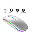 Redmi Pad Pro Tablet İçin Uyumlu RGB LED Işıklı Bluetooth+2.4Ghz Kablosuz Şarjlı Mouse