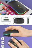 Honor Pad X9  Tablet İçin Uyumlu  RGB LED Işıklı Bluetooth+2.4Ghz Kablosuz Şarjlı Mouse
