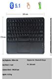 Vorcom SXPro 10" Tablet Uyumlu Şarjlı Touchpadli Yuvarlak Tuş RGB Bluetooth Klavye