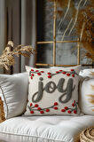 2’li Nakış Punch Yılbaşı Desenli, Çift Taraf Dijital Baskı, Yastık kılıfı, Kırlent Kılıfı, Fermuarlı