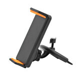 360 Döner Araç CD Yuvası Tablet Tutucu Büyük Ekran Tutucu 11.50-19CM (Siyah-Sarı)