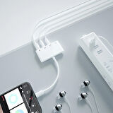 Andriod Usb Type C 4in1 Otg Ses Adaptörü Çift DC 3.5MM Jack (Beyaz)