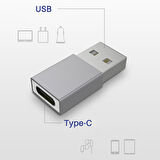 MH-301 USB to Type-C Dişi Çevirici Dönüştürücü Adaptör (Gri)