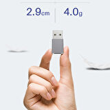 MH-301 USB to Type-C Dişi Çevirici Dönüştürücü Adaptör (Gri)