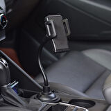 Universal X032 360 Döner Araç bardak Tutucu Yeri Telefon Tutucu (Siyah)